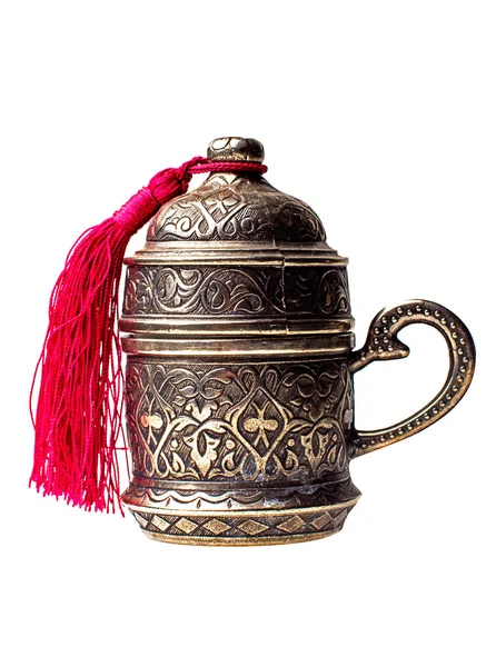 Türkische Kaffeetasse aus Metall — Stockfoto