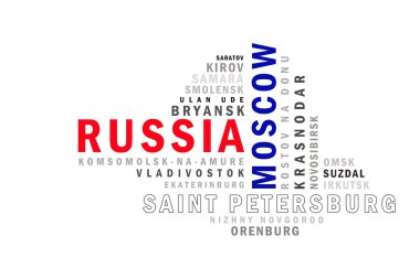Russia word cloud clipart