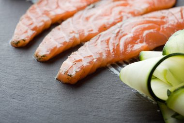 Homemade Salmon Gravadlax, shallow DOF clipart