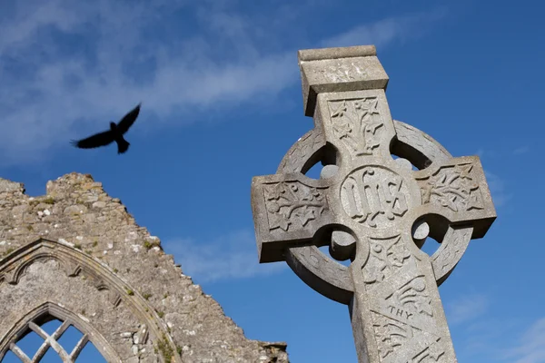 Celtic Stone cross — Stockfoto