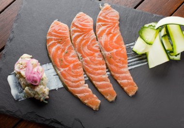 Homemade Salmon Gravadlax, shallow DOF clipart