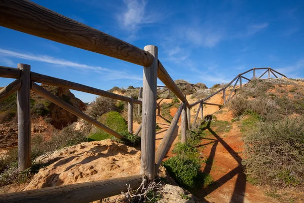 stock image Wooden railings on the cliff