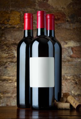 Bottles of red wine clipart