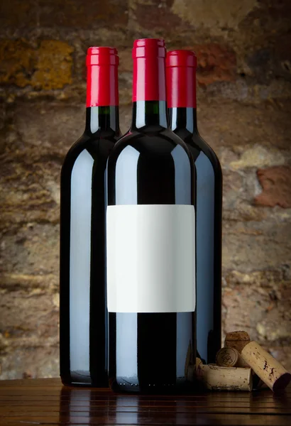 Bottiglie di vino rosso — Foto Stock