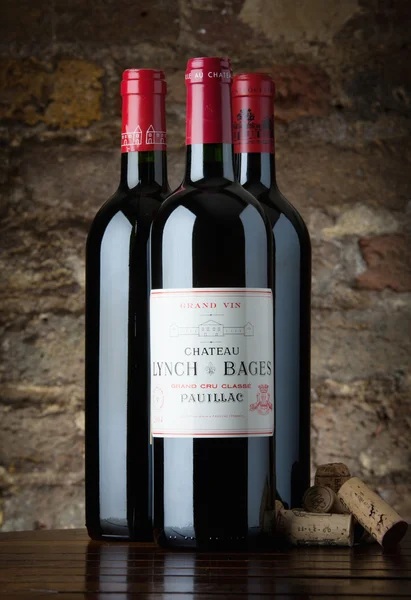 Bottle of Red 2004 Château Lynch-Bages — Stok fotoğraf