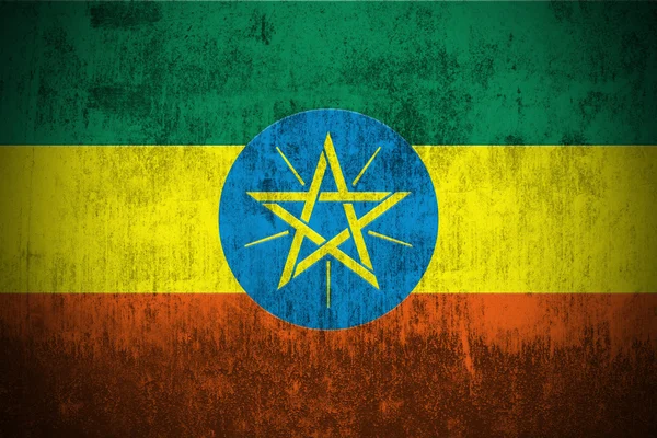 Grunge flagga Etiopien — Stockfoto