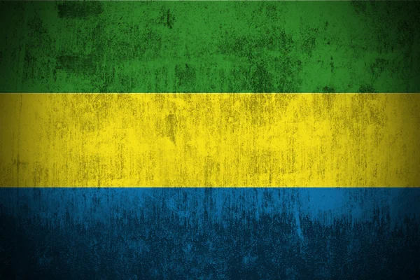 Gabon Grunge bayrağı — Stok fotoğraf