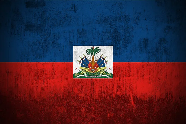 Bandera Grunge de Haiti — Foto de Stock