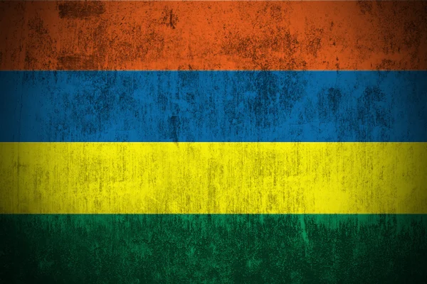 Bandeira grunge de mauritius — Fotografia de Stock