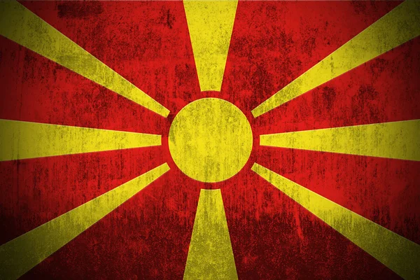 Grunge vlag van Macedonië — Stockfoto