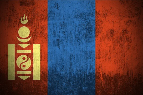 Bandera Grunge de Mongolia — Foto de Stock