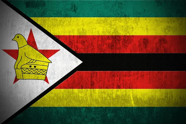 Grunge Flag Of Zimbabwe — стокове фото