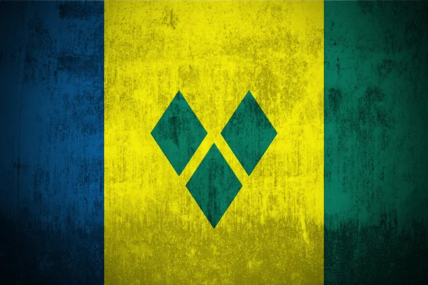 Grunge vlajka Svatý Vincenc a Grenadiny — Stock fotografie