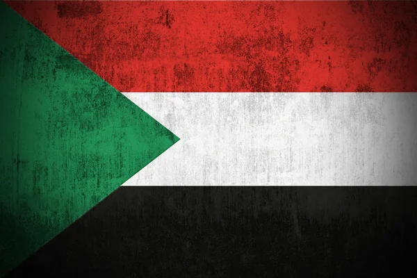Bandera Grunge de Sudán — Foto de Stock