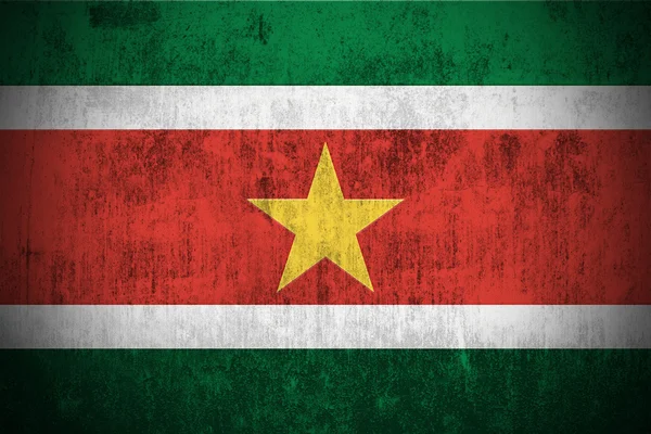 Bandera Grunge de Surinam — Foto de Stock