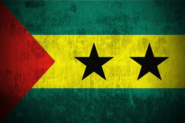 Гранж-флаг Сан-Томе и Принсипи — стоковое фото