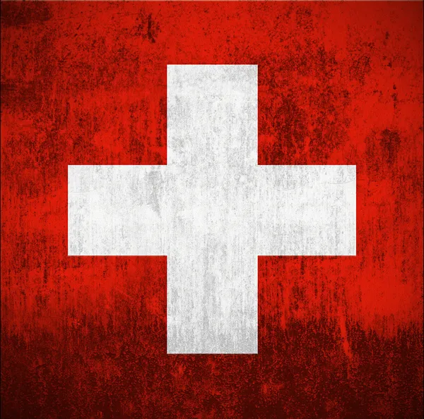 Grunge Flagge der Schweiz — Stockfoto