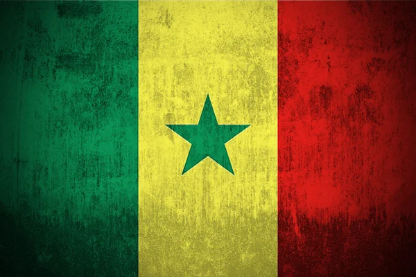 Senegalská vlajka grunge — Stock fotografie