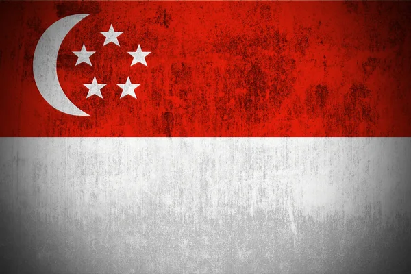 Grunge Flagge von Singapur — Stockfoto