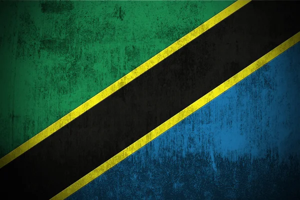 Grunge vlag van tanzania — Stockfoto
