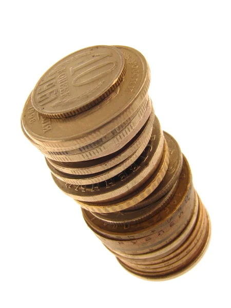 Monedas en blanco — Foto de Stock
