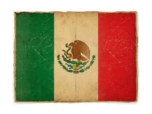 Mexická vlajka grunge — Stock fotografie