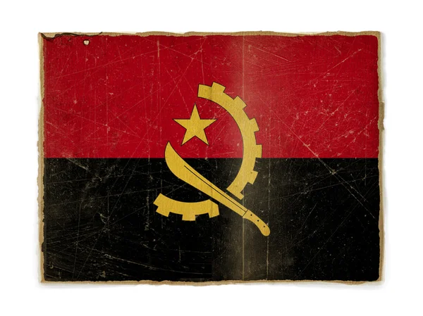 Bandeira Grunge de Angola — Fotografia de Stock
