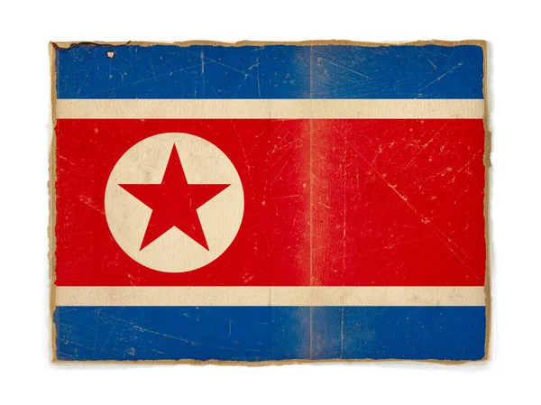 朝鲜的 grunge 旗子 — 图库照片