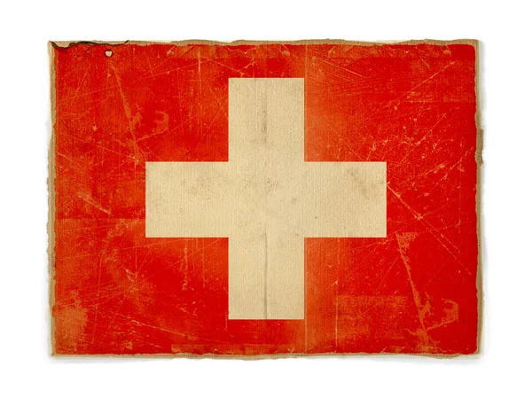Grunge Sveitsin lippu — kuvapankkivalokuva
