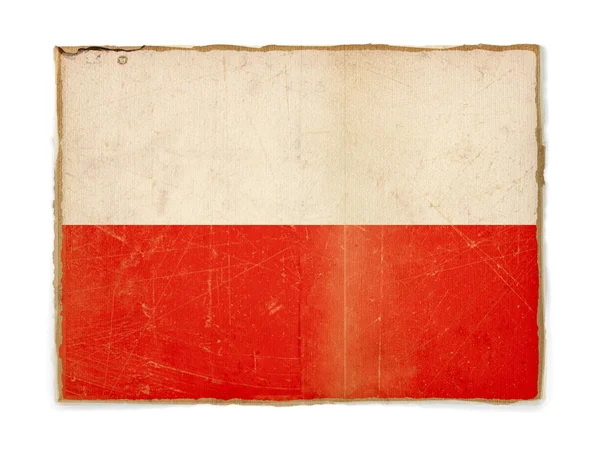 グランジ ポーランドの旗 — ストック写真