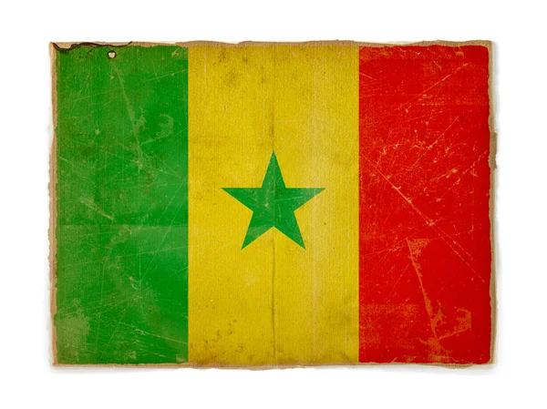 Bandera Grunge de Senegal — Foto de Stock