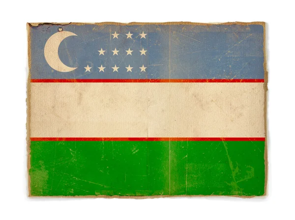 Grunge flagga uzbekistan — Stockfoto