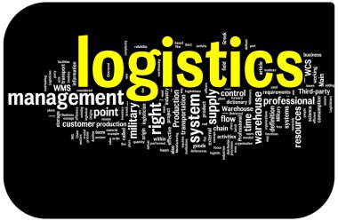 Logistics word cloud illustration clipart