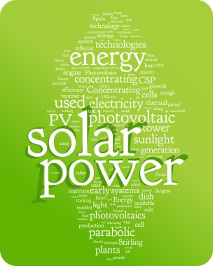 Solar power word cloud illustration clipart