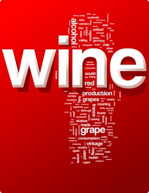 Wine word cloud illustration clipart