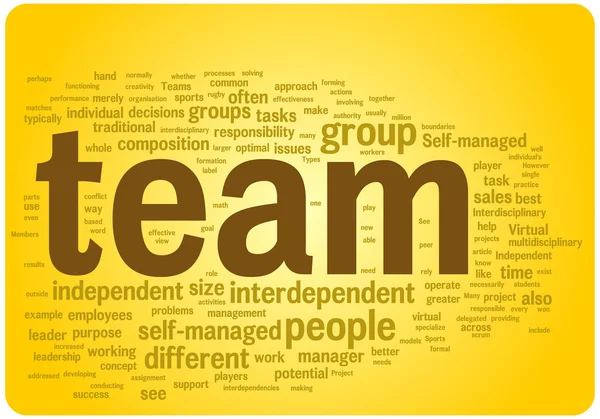 Team word cloud illustration — Stock Vector