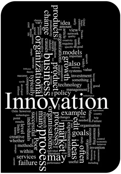 Innováció szó felhő illusztráció — Stock Vector