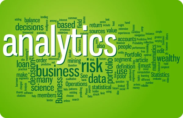 Analytics szó felhő illusztráció — Stock Vector