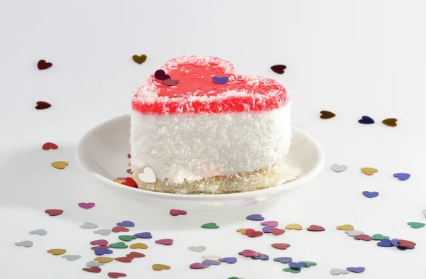 stock image Heart-shaped cake