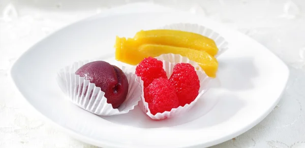 Sweet marzipan fruits — Stock Photo, Image