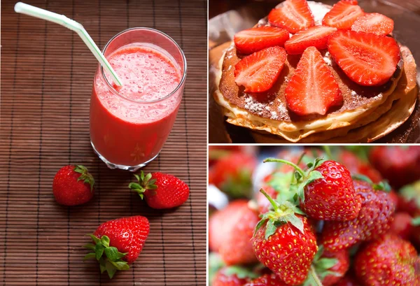 Strawberry collage — Stockfoto