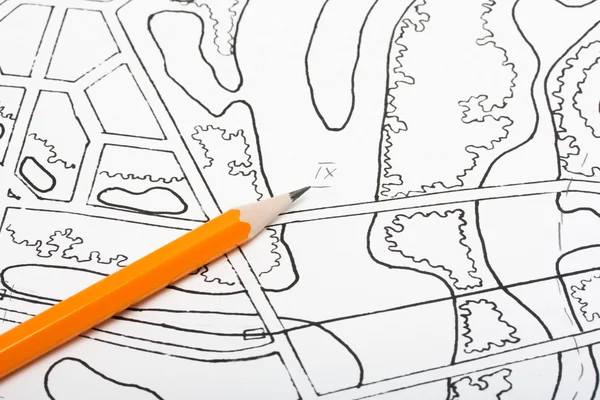 Ołówek na rysunki architektoniczne — Zdjęcie stockowe