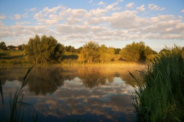 Silent lake background clipart