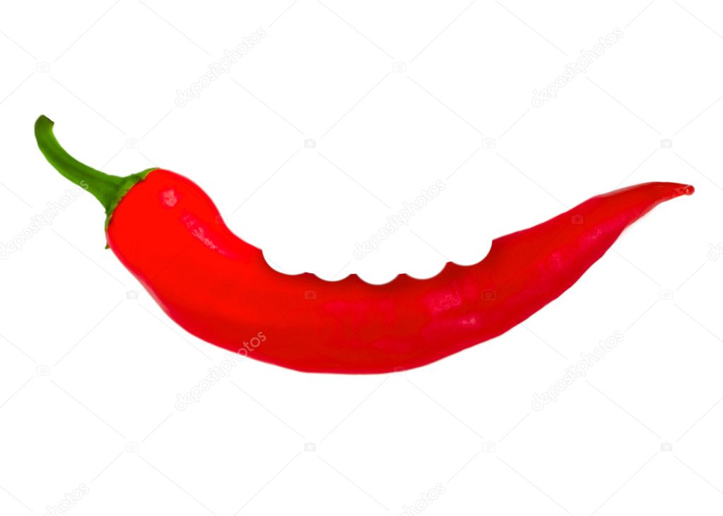 Bitten off pepper chile