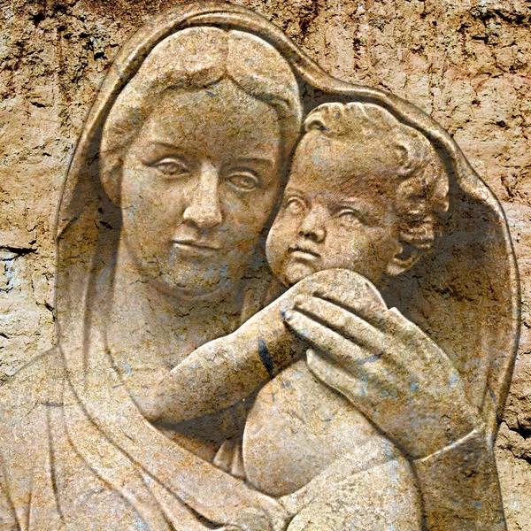 Jungfru Maria med jesus — Stockfoto