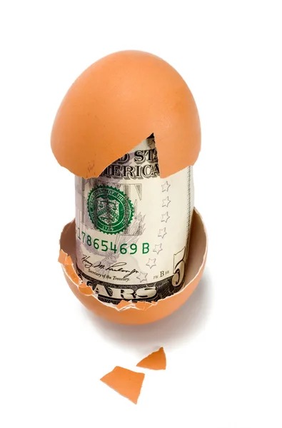 Egg with dollar — Stock Photo, Image