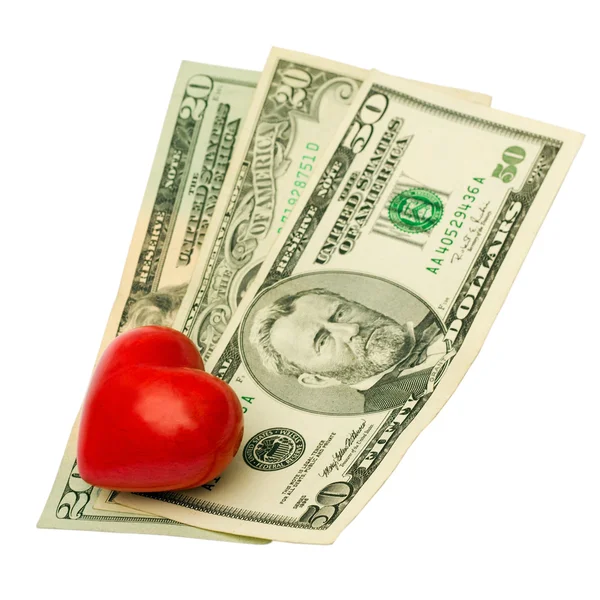 Heart dollar — Stock Photo, Image