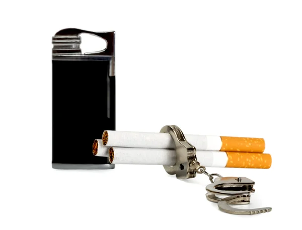 Zigarettenanzünder und Zigarette — Stockfoto