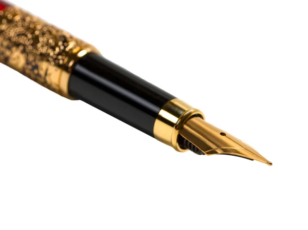Penna stilografica oro — Foto Stock