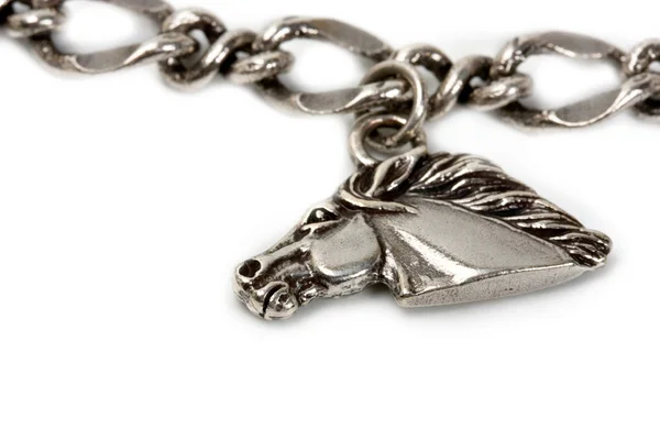 Silver pendants on the chains — Stock Photo, Image